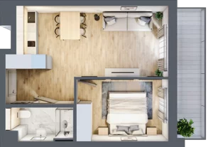 2 pokoje, mieszkanie 37,51 m², piętro 1, oferta nr L140, Bel Mare Home, Międzyzdroje, ul. Nowomyśliwska