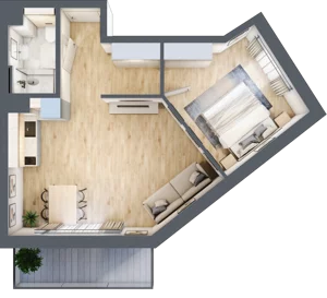 2 pokoje, mieszkanie 44,67 m², piętro 1, oferta nr L144, Bel Mare Home, Międzyzdroje, ul. Nowomyśliwska
