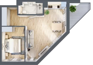 2 pokoje, mieszkanie 44,43 m², piętro 2, oferta nr L232, Bel Mare Home, Międzyzdroje, ul. Nowomyśliwska
