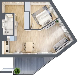 2 pokoje, mieszkanie 49,27 m², piętro 5, oferta nr L538, Bel Mare Home, Międzyzdroje, ul. Nowomyśliwska