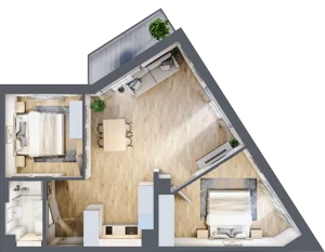 3 pokoje, mieszkanie 61,60 m², piętro 5, oferta nr L539, Bel Mare Home, Międzyzdroje, ul. Nowomyśliwska