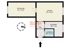 Mieszkanie dwupokojowe 49,73 m², Warszawa, Wola, Długosza Jana, Sprzedaż