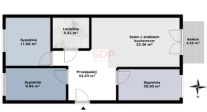 Mieszkanie czteropokojowe 71,06 m², Wrocław, Krzyki-Partynice, Krzyki, Zabrodzka, Sprzedaż