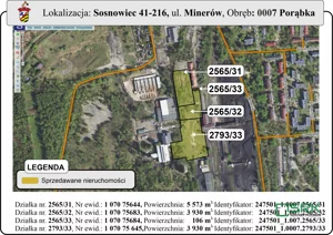 Działka 13 593,00 m², Sosnowiec, Porąbka, Minerów, Sprzedaż