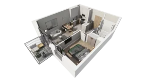 2 pokoje, mieszkanie 36,28 m², piętro 1, oferta nr A.11, Osiedle Salvia, Warszawa, Białołęka, Kobiałka, ul. Mańkowska