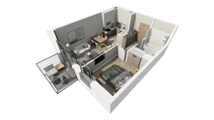 2 pokoje, mieszkanie 36,31 m², piętro 1, oferta nr B.13, Osiedle Salvia, Warszawa, Białołęka, Kobiałka, ul. Mańkowska