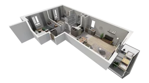 3 pokoje, mieszkanie 61,89 m², piętro 1, oferta nr B.23, Osiedle Salvia, Warszawa, Białołęka, Kobiałka, ul. Mańkowska