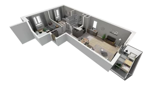 3 pokoje, mieszkanie 61,71 m², piętro 2, oferta nr B.36, Osiedle Salvia, Warszawa, Białołęka, Kobiałka, ul. Mańkowska