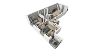 3 pokoje, mieszkanie 61,71 m², piętro 2, oferta nr B.36, Osiedle Salvia, Warszawa, Białołęka, Kobiałka, ul. Mańkowska