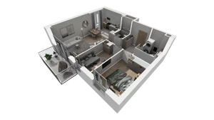 3 pokoje, mieszkanie 60,31 m², parter, oferta nr C.02, Osiedle Salvia, Warszawa, Białołęka, Kobiałka, ul. Mańkowska