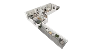 3 pokoje, mieszkanie 53,13 m², parter, oferta nr C.10, Osiedle Salvia, Warszawa, Białołęka, Kobiałka, ul. Mańkowska