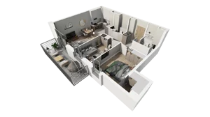 3 pokoje, mieszkanie 56,28 m², piętro 1, oferta nr C.49, Osiedle Salvia, Warszawa, Białołęka, Kobiałka, ul. Mańkowska