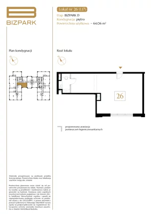 Lokal użytkowy 64,06 m², oferta nr 26, Bizpark, Skórzewo, ul. Kozierowskiego 6