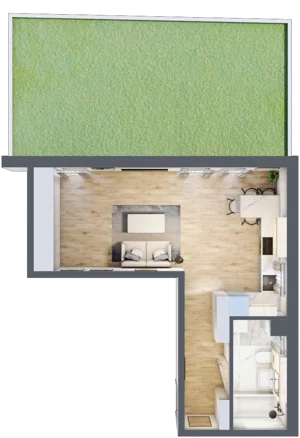 1 pokój, mieszkanie 37,55 m², parter, oferta nr 4, Popiełuszki, Szczecin, Zachód, Pogodno, ul. Popiełuszki 6