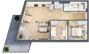 3 pokoje, mieszkanie 54,15 m², piętro 1, oferta nr 6, Popiełuszki, Szczecin, Zachód, Pogodno, ul. Popiełuszki 6