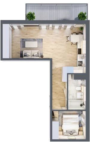 2 pokoje, mieszkanie 44,90 m², piętro 3, oferta nr 16, Popiełuszki, Szczecin, Zachód, Pogodno, ul. Popiełuszki 6