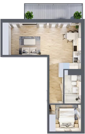 2 pokoje, mieszkanie 44,71 m², piętro 4, oferta nr 20, Popiełuszki, Szczecin, Zachód, Pogodno, ul. Popiełuszki 6