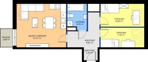 3 pokoje, mieszkanie 54,99 m², piętro 2, oferta nr B1 306, MOTTO Wojnów, Wrocław, Psie Pole-Zawidawie, Wojnów, ul. Strachocińska