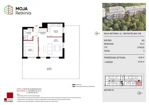 2 pokoje, mieszkanie 45,90 m², parter, oferta nr A3.0.3, Moja Retkinia Etap 2, Łódź, Polesie, Retkinia, ul. Obywatelska 158
