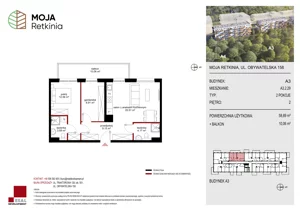 3 pokoje, mieszkanie 58,89 m², piętro 2, oferta nr A3.2.29, Moja Retkinia Etap 2, Łódź, Polesie, Retkinia, ul. Obywatelska 158