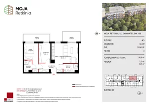 3 pokoje, mieszkanie 58,85 m², piętro 3, oferta nr A3.3.31, Moja Retkinia Etap 2, Łódź, Polesie, Retkinia, ul. Obywatelska 158