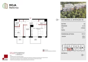 3 pokoje, mieszkanie 58,15 m², piętro 4, oferta nr A3.4.46, Moja Retkinia Etap 2, Łódź, Polesie, Retkinia, ul. Obywatelska 158