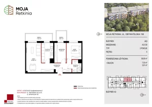 3 pokoje, mieszkanie 58,90 m², piętro 5, oferta nr A3.5.50, Moja Retkinia Etap 2, Łódź, Polesie, Retkinia, ul. Obywatelska 158