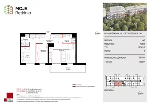 3 pokoje, mieszkanie 58,01 m², piętro 5, oferta nr A3.5.56, Moja Retkinia Etap 2, Łódź, Polesie, Retkinia, ul. Obywatelska 158