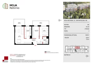 3 pokoje, mieszkanie 58,68 m², piętro 2, oferta nr A4.2.20, Moja Retkinia Etap 2, Łódź, Polesie, Retkinia, ul. Obywatelska 158