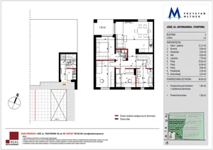 4 pokoje, mieszkanie 85,40 m², piętro 1, oferta nr 4.2, Przystań Młynek, Łódź, Górna, Dąbrowa, ul. Kotoniarska/ Startowa