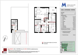 4 pokoje, mieszkanie 85,40 m², piętro 1, oferta nr 7.4, Przystań Młynek, Łódź, Górna, Dąbrowa, ul. Kotoniarska/ Startowa