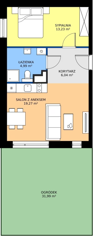 2 pokoje, apartament inwestycyjny 43,67 m², parter, oferta nr B3/5, Stegna Park II, Stegna, ul. Lipowa