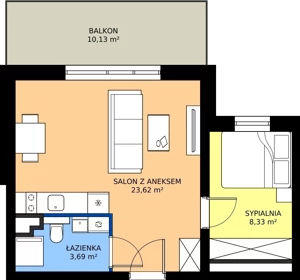 2 pokoje, apartament inwestycyjny 35,57 m², piętro 1, oferta nr B4/12, Stegna Park II, Stegna, ul. Lipowa