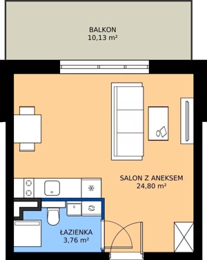 1 pokój, apartament inwestycyjny 28,43 m², parter, oferta nr B4/1, Stegna Park II, Stegna, ul. Lipowa