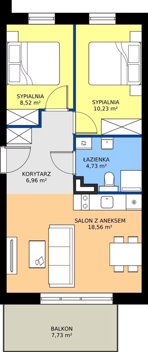 3 pokoje, apartament inwestycyjny 48,99 m², parter, oferta nr B5/2, Stegna Park II, Stegna, ul. Lipowa