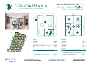 Dom 99,62 m², oferta nr A/Pn.3/1P, Park Kruszewnia, Kruszewnia, ul. Białowieska