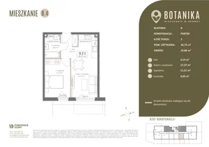 2 pokoje, apartament 36,41 m², piętro 1, oferta nr B15, Botanika, Gdańsk, Osowa, ul. Izydy