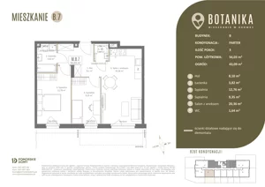 3 pokoje, apartament 56,35 m², piętro 1, oferta nr B10, Botanika, Gdańsk, Osowa, ul. Izydy