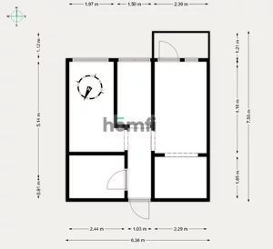 Mieszkanie dwupokojowe 38,03 m², Katowice, Wincentego Pola, Sprzedaż