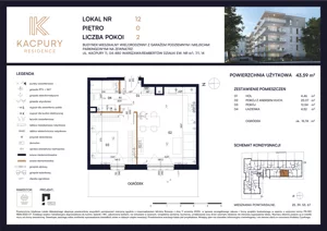 2 pokoje, mieszkanie 43,59 m², parter, oferta nr M12, Kacpury Residence, Warszawa, Rembertów, Nowy Rembertów, ul. Antoniego Kacpury