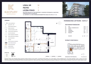 2 pokoje, mieszkanie 55,90 m², piętro 1, oferta nr M14, Kacpury Residence, Warszawa, Rembertów, Nowy Rembertów, ul. Antoniego Kacpury
