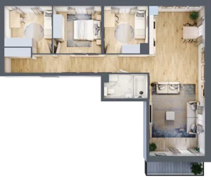 4 pokoje, mieszkanie 84,28 m², piętro 2, oferta nr LAK2M08, Lipa Piotrowska, Wrocław, Lipa Piotrowska, Psie Pole, ul. Szałwiowa 6
