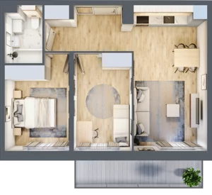 3 pokoje, mieszkanie 52,89 m², piętro 1, oferta nr LAK1M02, Lipa Piotrowska, Wrocław, Lipa Piotrowska, Psie Pole, ul. Szałwiowa 6