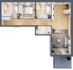 4 pokoje, mieszkanie 84,33 m², piętro 1, oferta nr LAK2M01, Lipa Piotrowska, Wrocław, Lipa Piotrowska, Psie Pole, ul. Szałwiowa 6
