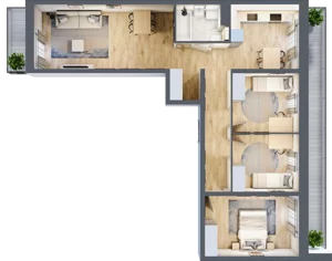 4 pokoje, mieszkanie 78,95 m², piętro 4, oferta nr LAK2M28, Lipa Piotrowska, Wrocław, Lipa Piotrowska, Psie Pole, ul. Szałwiowa 6