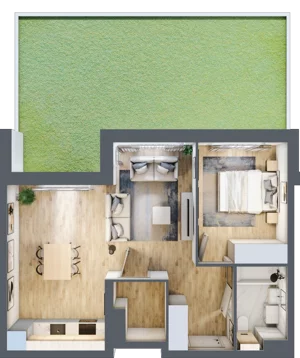 2 pokoje, mieszkanie 49,96 m², parter, oferta nr LBK1M01, Lipa Piotrowska, Wrocław, Lipa Piotrowska, Psie Pole, ul. Szałwiowa 6