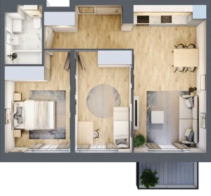 3 pokoje, mieszkanie 55,01 m², piętro 1, oferta nr LBK1M19, Lipa Piotrowska, Wrocław, Lipa Piotrowska, Psie Pole, ul. Szałwiowa 6