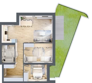 3 pokoje, apartament 74,08 m², parter, oferta nr K1.0.M01, Miasto Ogród Karłowice, Wrocław, Karłowice-Różanka, Psie Pole, ul. ks. Norberta Bończyka 40