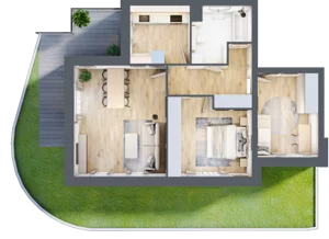 3 pokoje, apartament 65,81 m², parter, oferta nr K3.0.M13, Miasto Ogród Karłowice, Wrocław, Karłowice-Różanka, Psie Pole, ul. ks. Norberta Bończyka 40