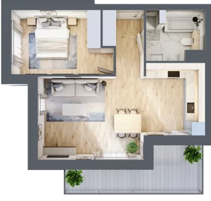 2 pokoje, apartament 49,59 m², parter, oferta nr K3.0.M14, Miasto Ogród Karłowice, Wrocław, Karłowice-Różanka, Psie Pole, ul. ks. Norberta Bończyka 40